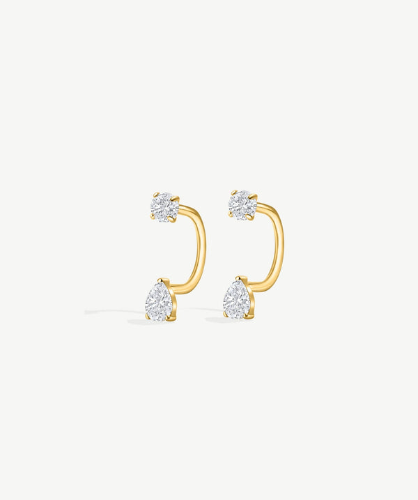 Teardrop Arc Hoop Earrings