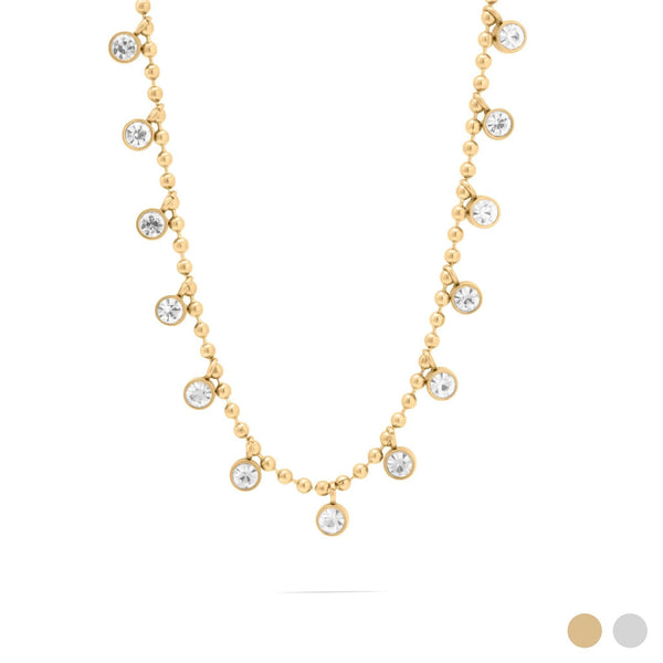 Round Stone Dangle Necklace