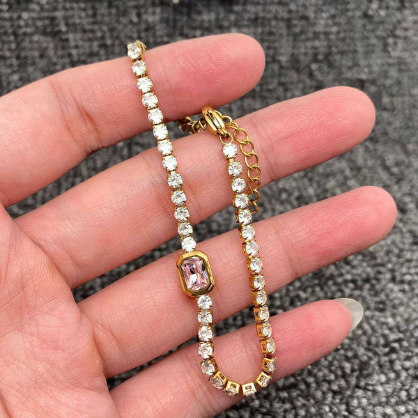 Square Gem Tennis Bracelet