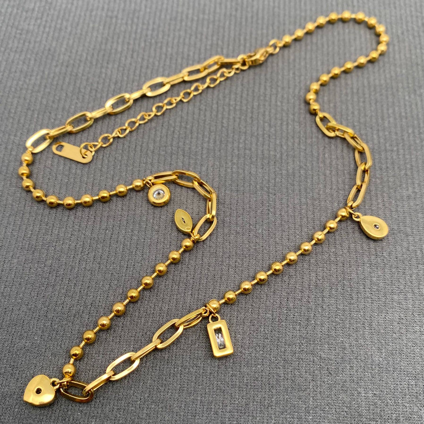 Geometric Zircon Charmie Necklace