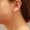 Sarah Interlocked Oval Pendant Earrings