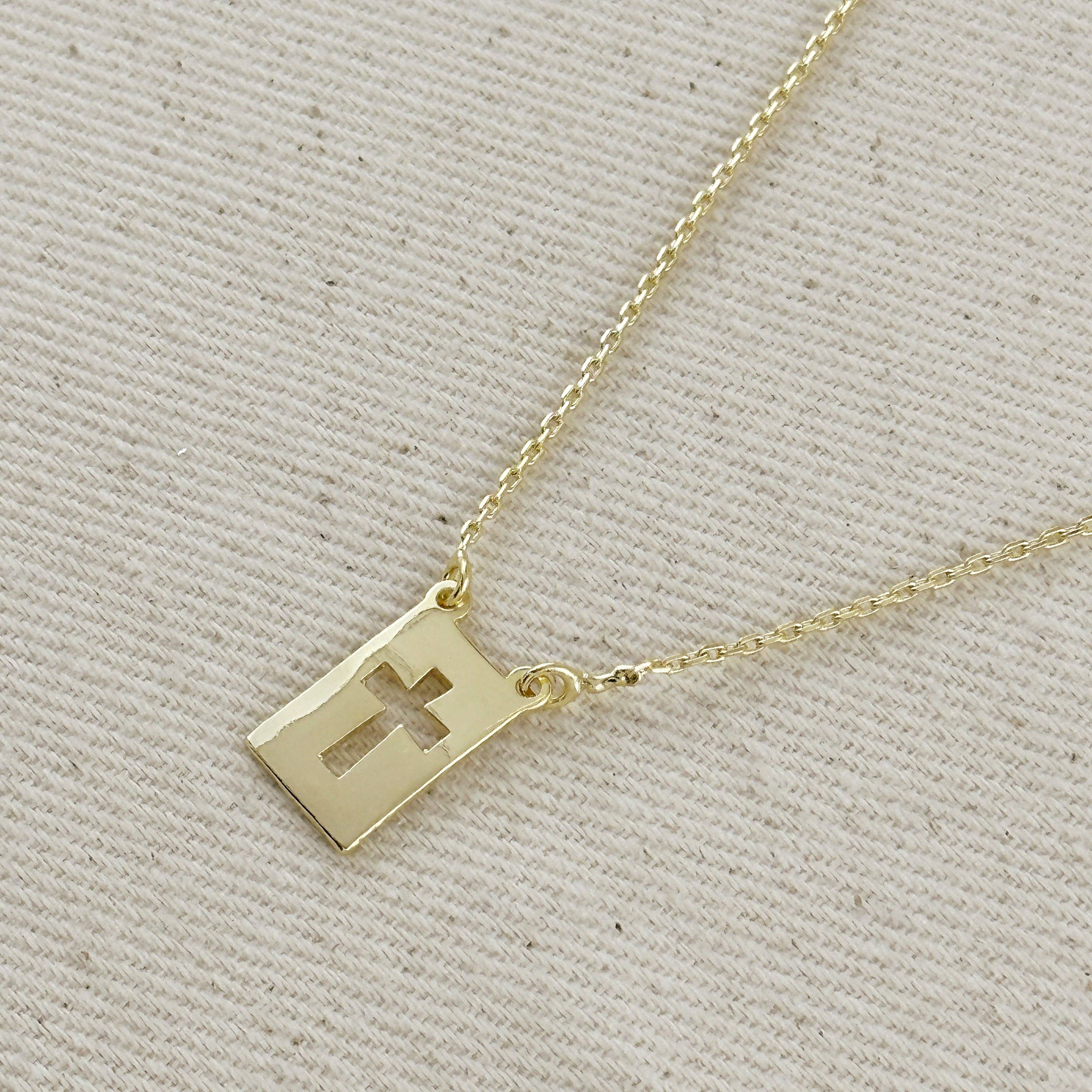 Cross Plate Necklace