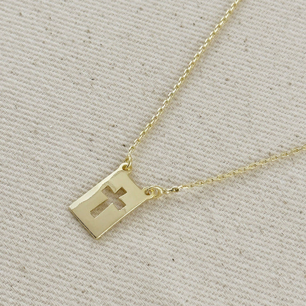 Cross Plate Necklace