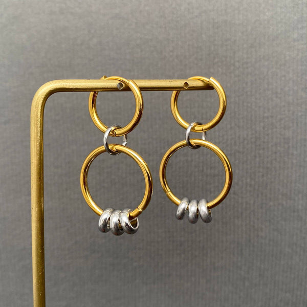 Two Tone Circular Ring Earring