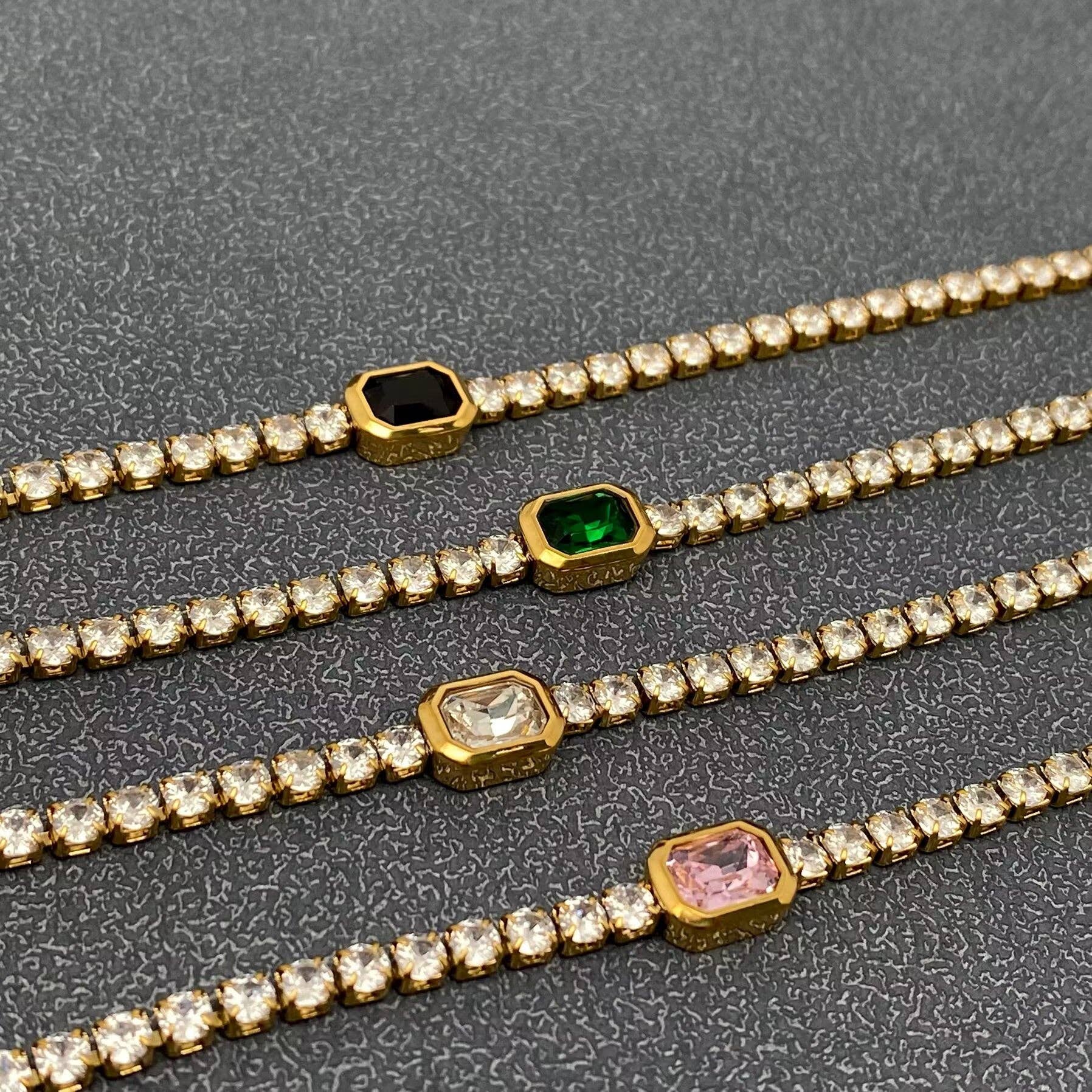 Square Gem Tennis Bracelet
