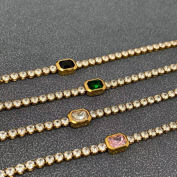 Square Gem Tennis Bracelet