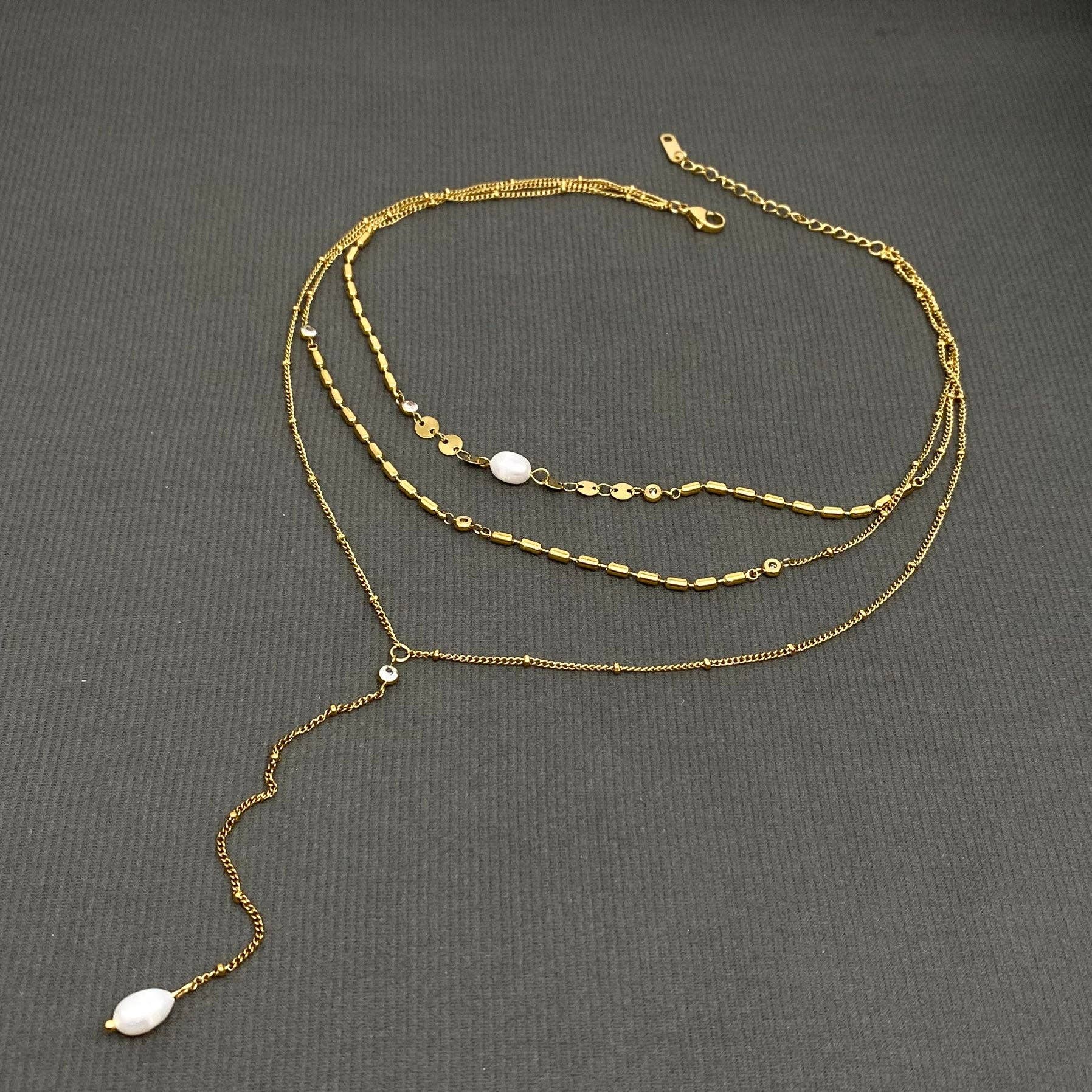 Freshwater Pearl Y-neck Necklace -