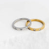 Triple Stone Fluted Stacking Ring