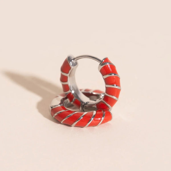 Chunky Rounded Color Huggie Hoop Earrings