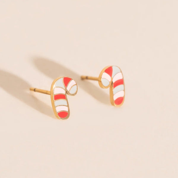 Candy Cane Stud Earrings
