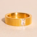 Crystal Baguette Textured Ring
