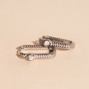 Rope Rectangle Huggie Hoop Earrings