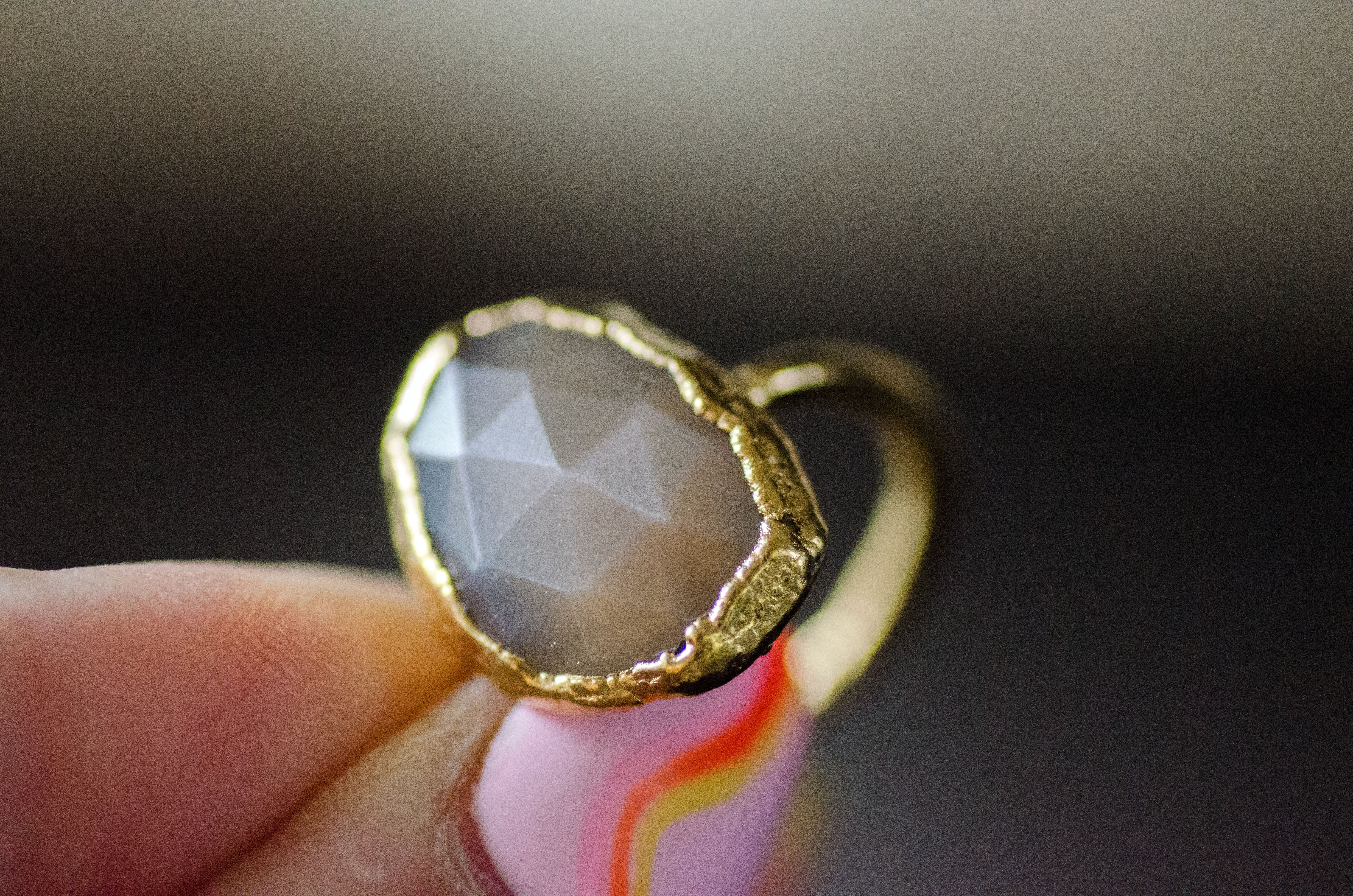 Chocolate Moonstone Ring