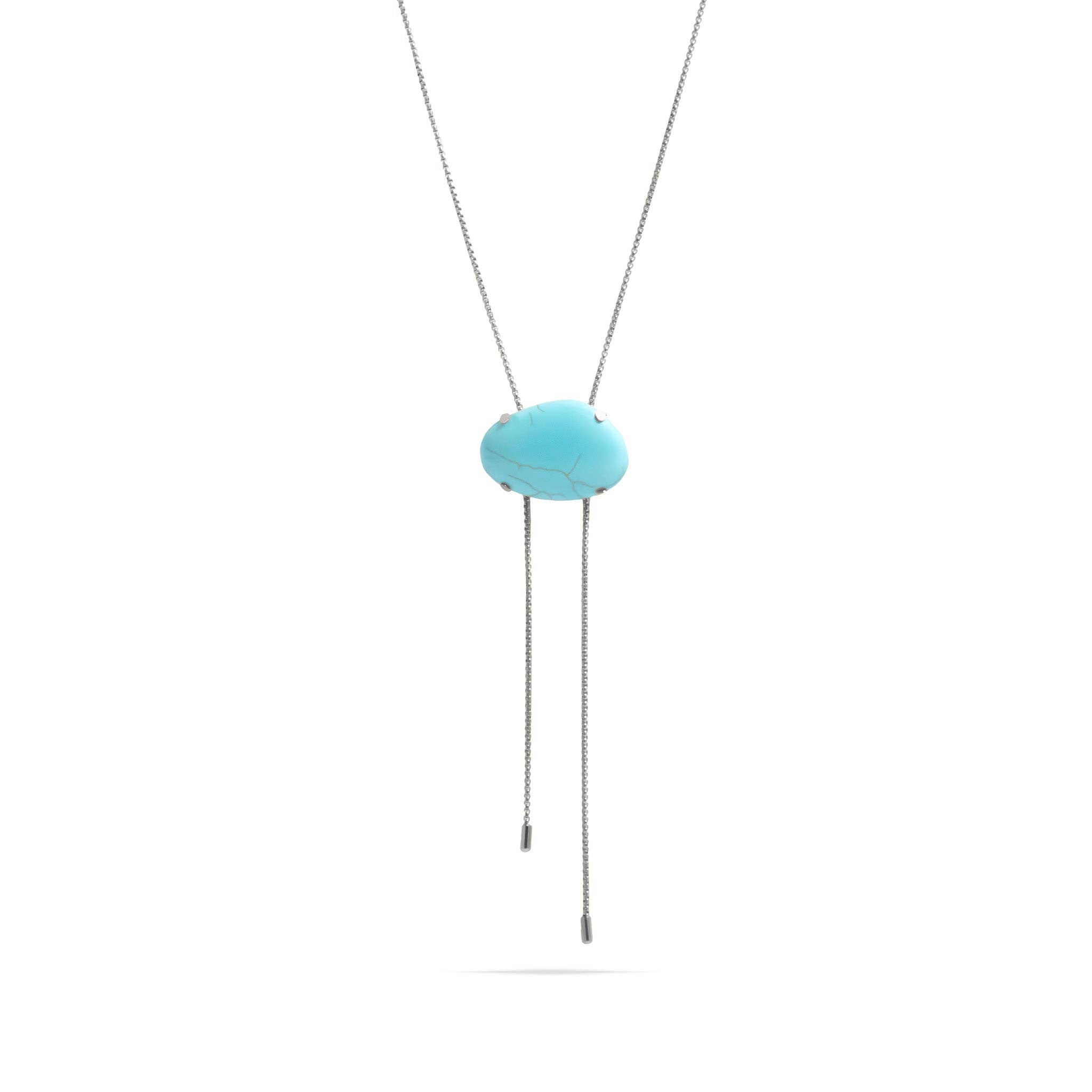 Turquoise Charm Bolo Necklace
