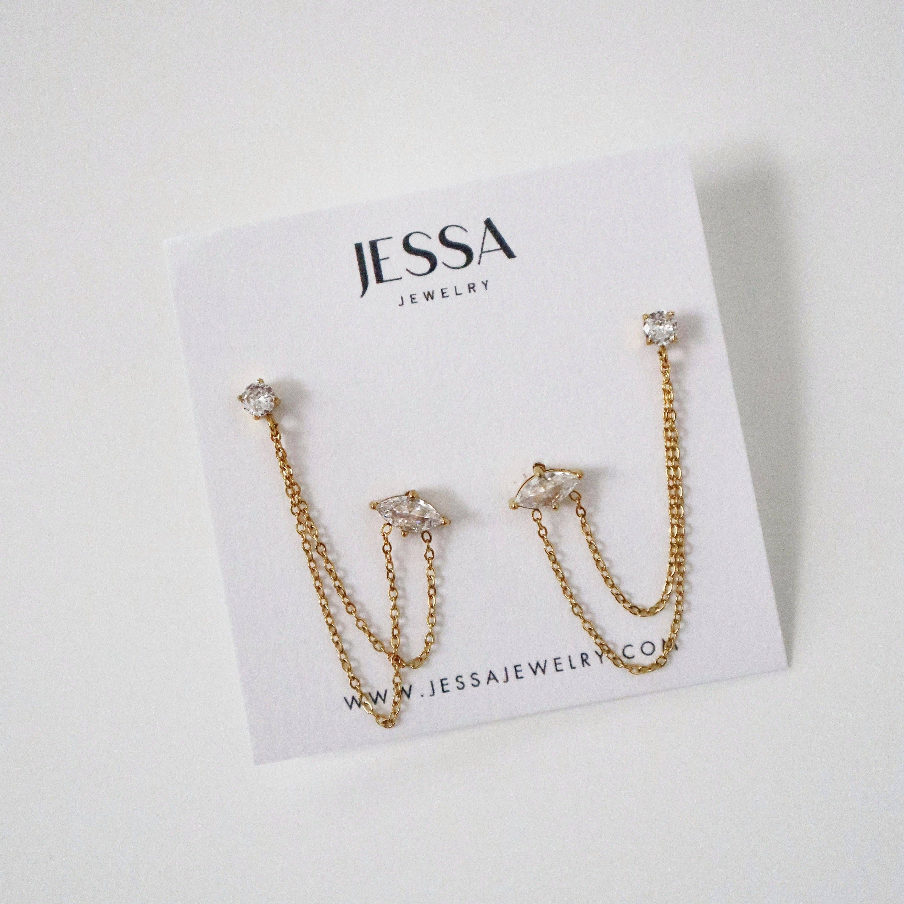 Ryann Double Chain Studs