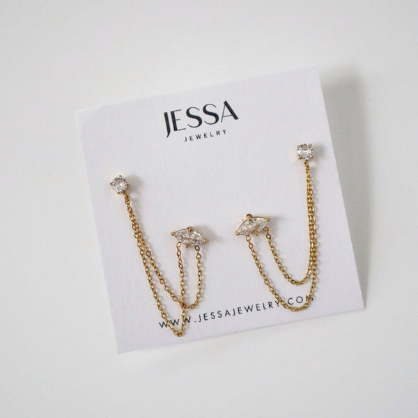 Ryann Double Chain Studs