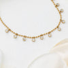 Round Stone Dangle Necklace