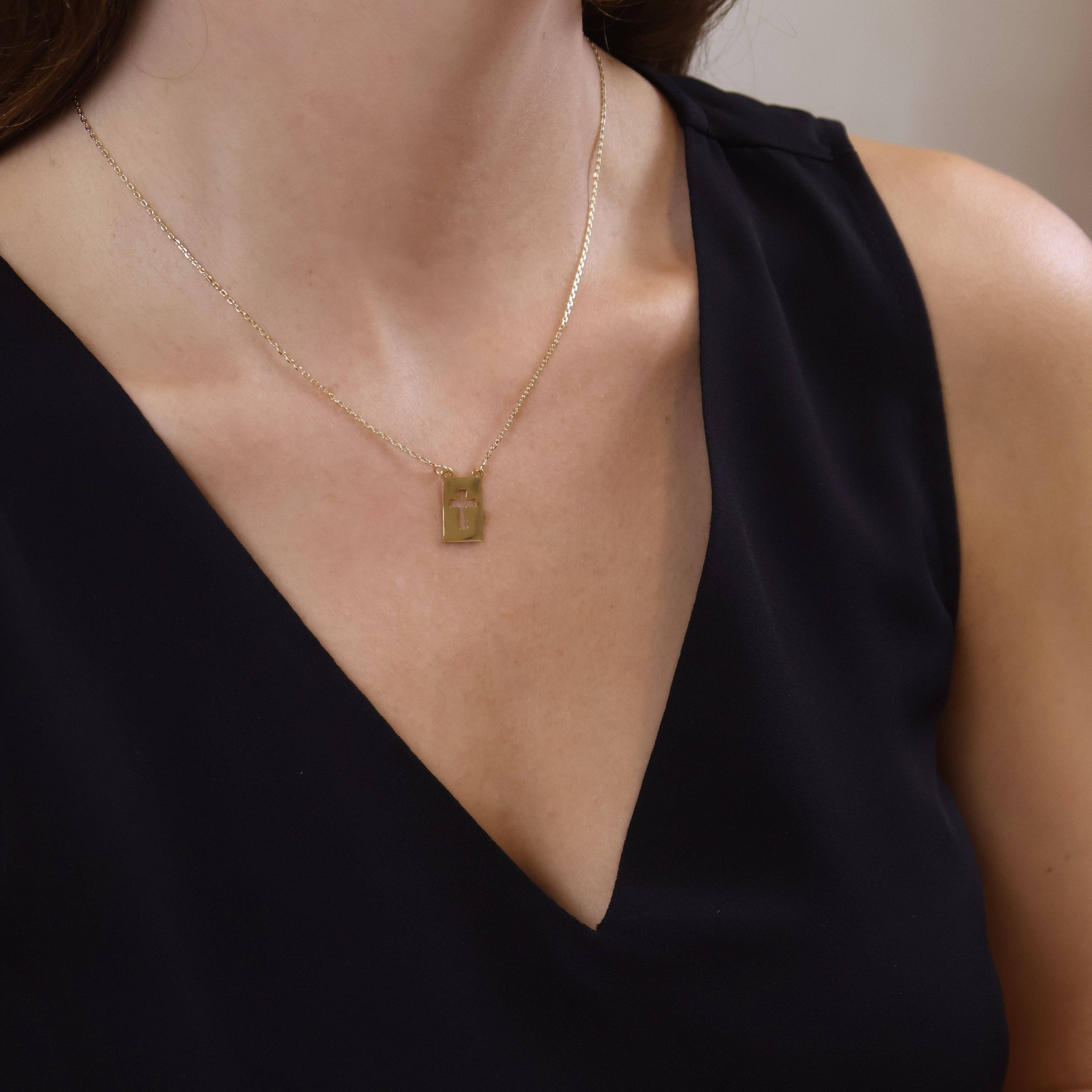 Cross Plate Necklace
