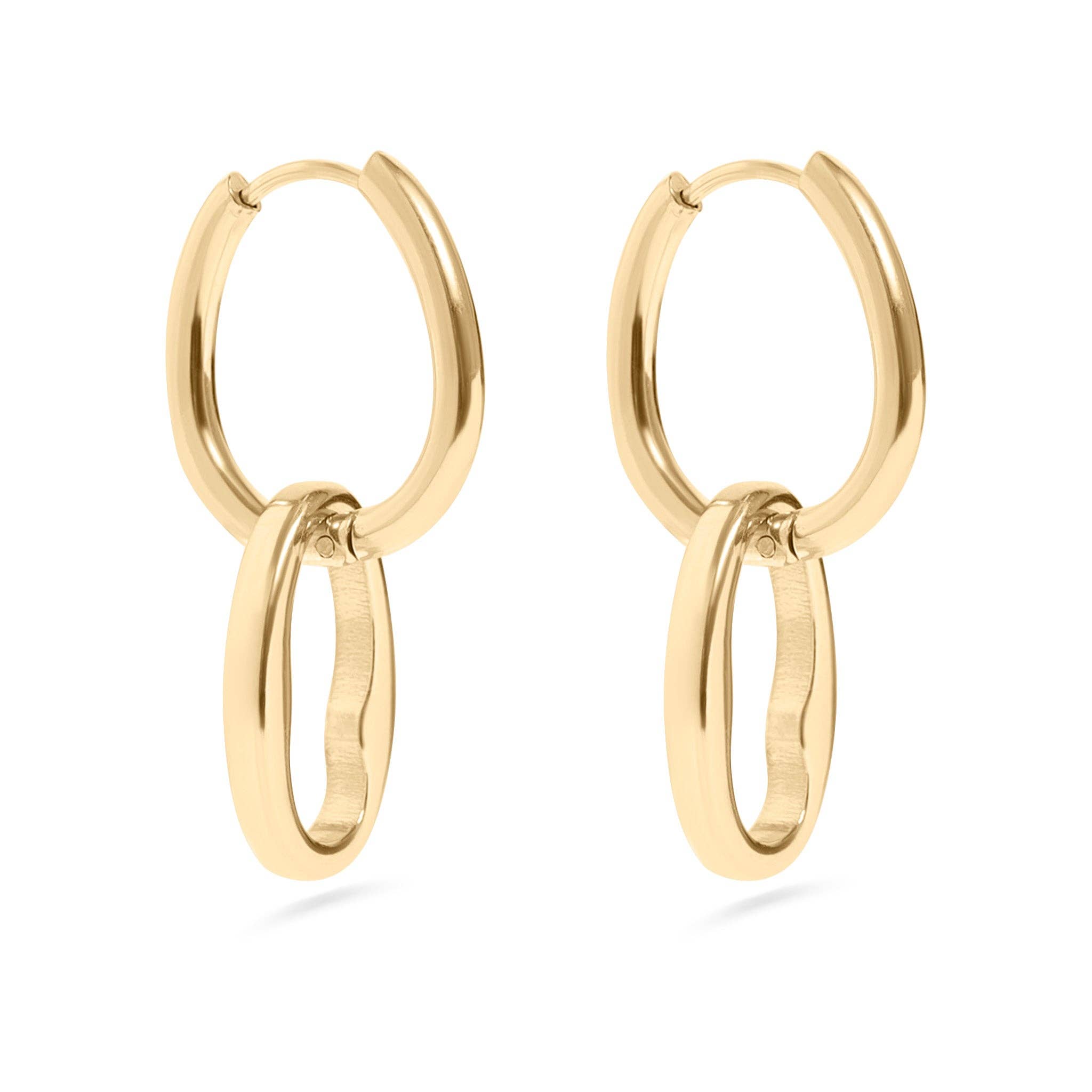 Sarah Interlocked Oval Pendant Earrings