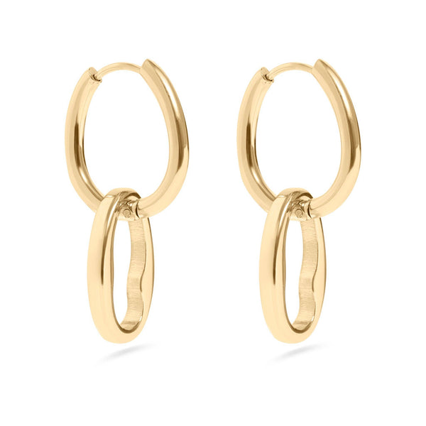 Sarah Interlocked Oval Pendant Earrings