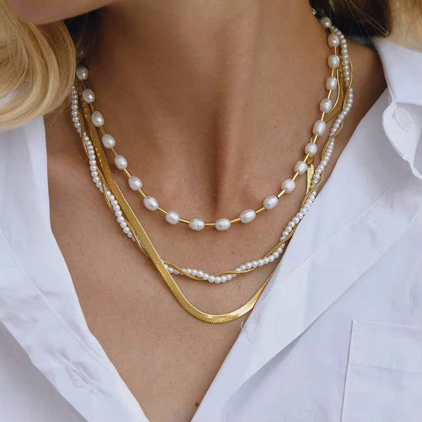 Layered Pearl Necklaces