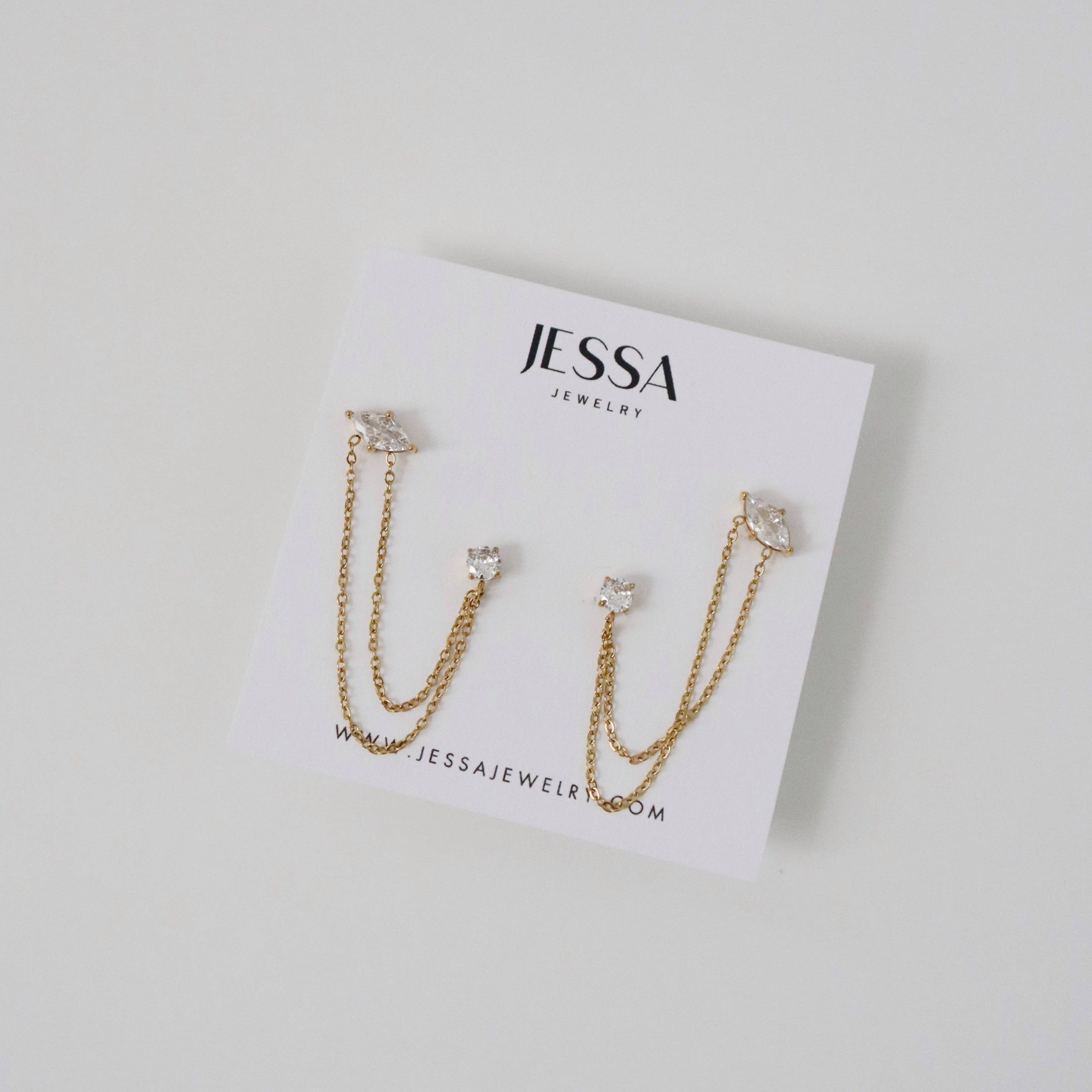 Ryann Double Chain Studs