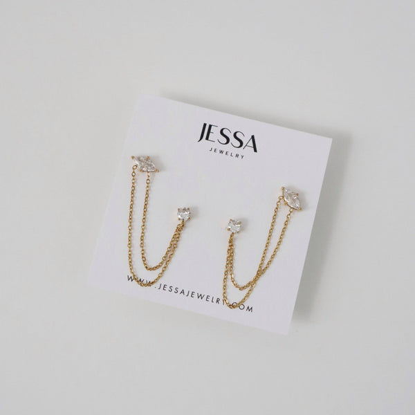 Ryann Double Chain Studs
