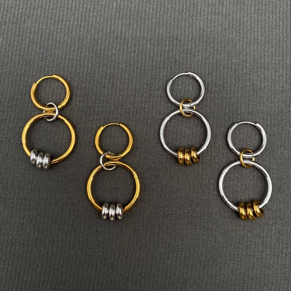 Two Tone Circular Ring Earring