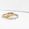 Triple Stone Fluted Stacking Ring