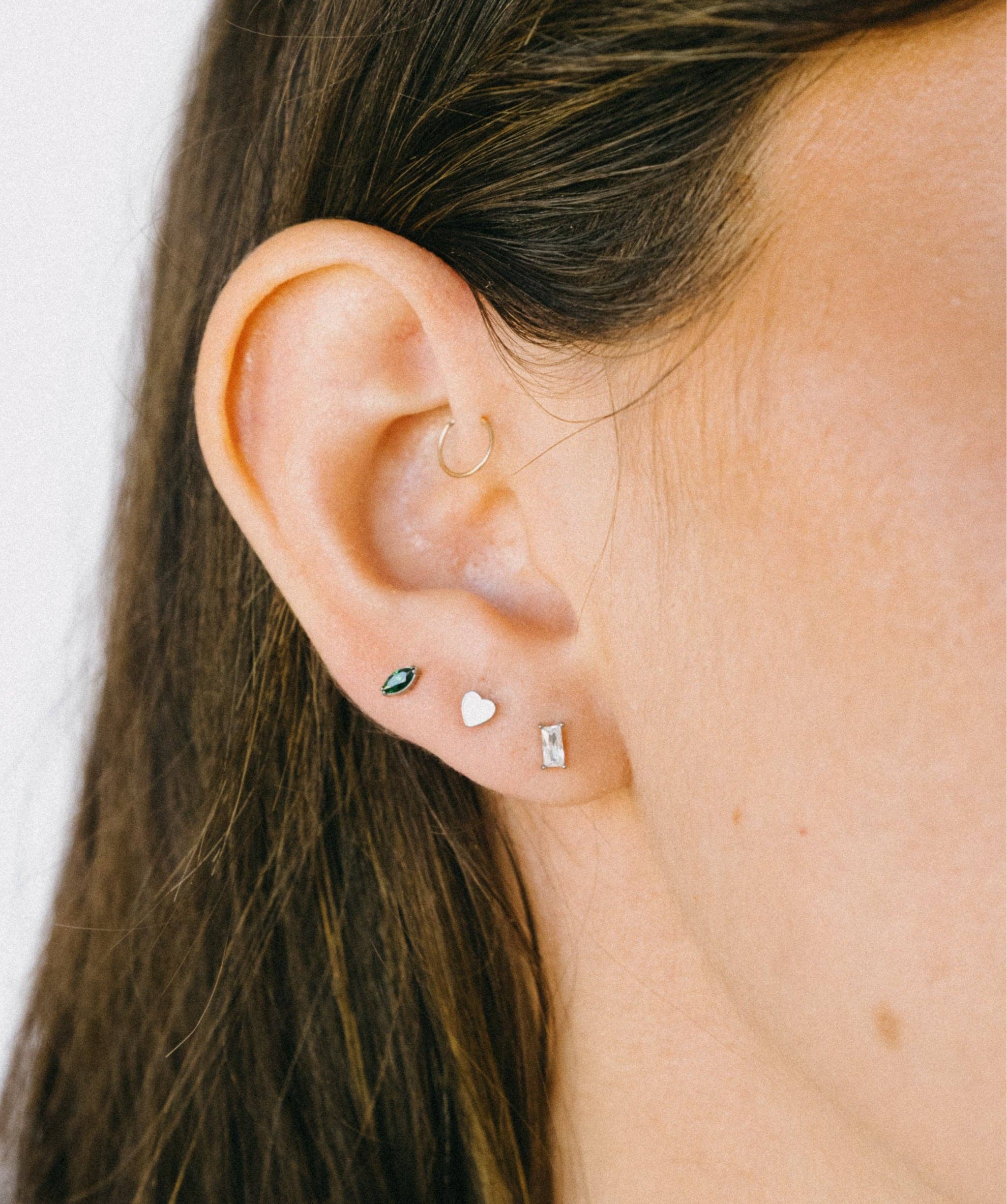 Emerald Marquise Flat Back Stud