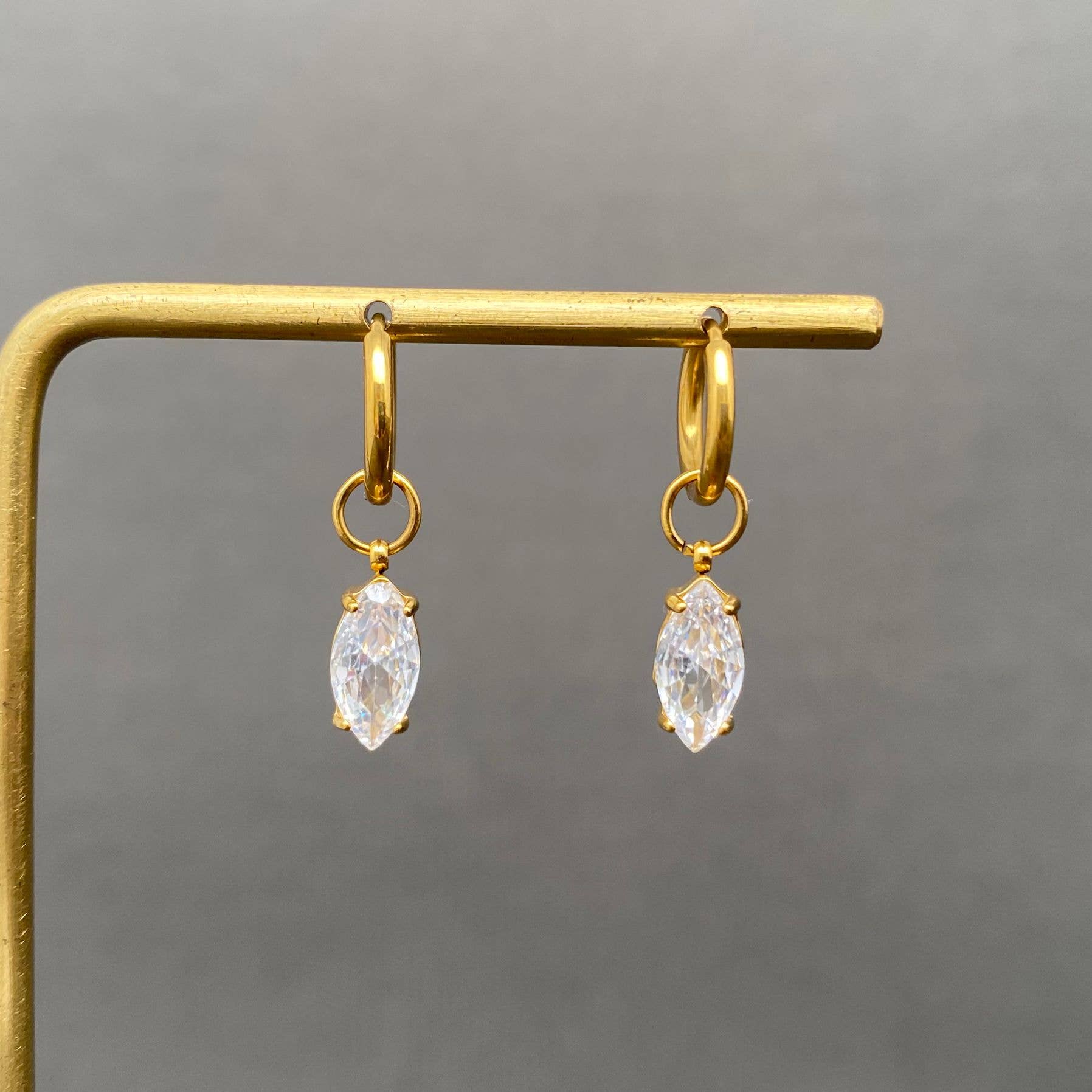 Marquise Huggie Earrings