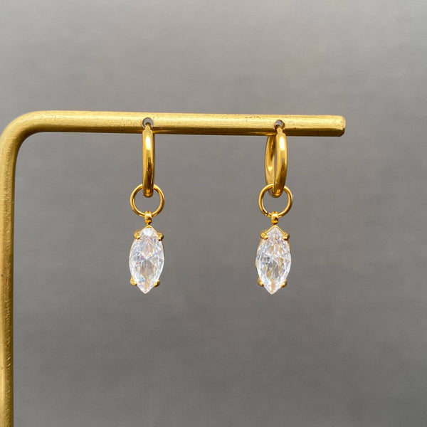 Marquise Huggie Earrings