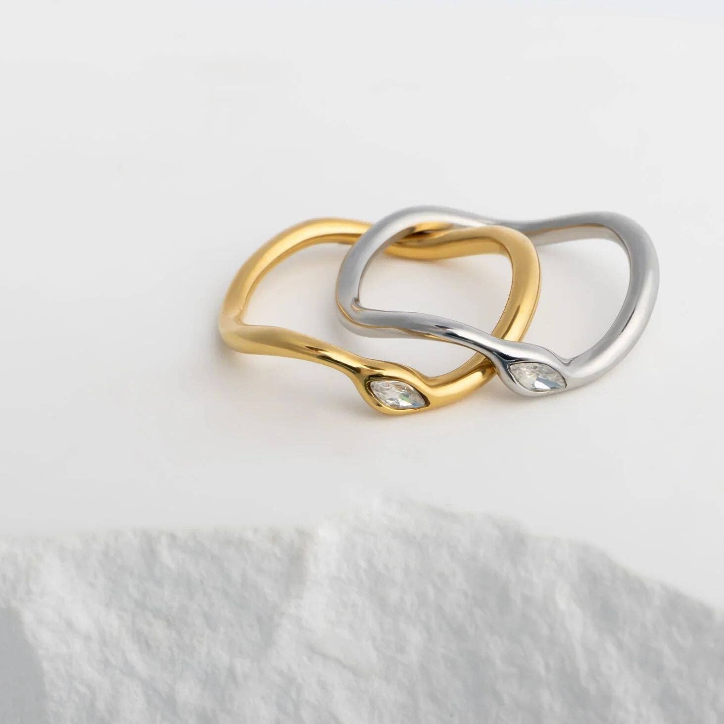 Stone Abstract Stacking Ring