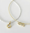 Bezel Charm Choker Necklace 