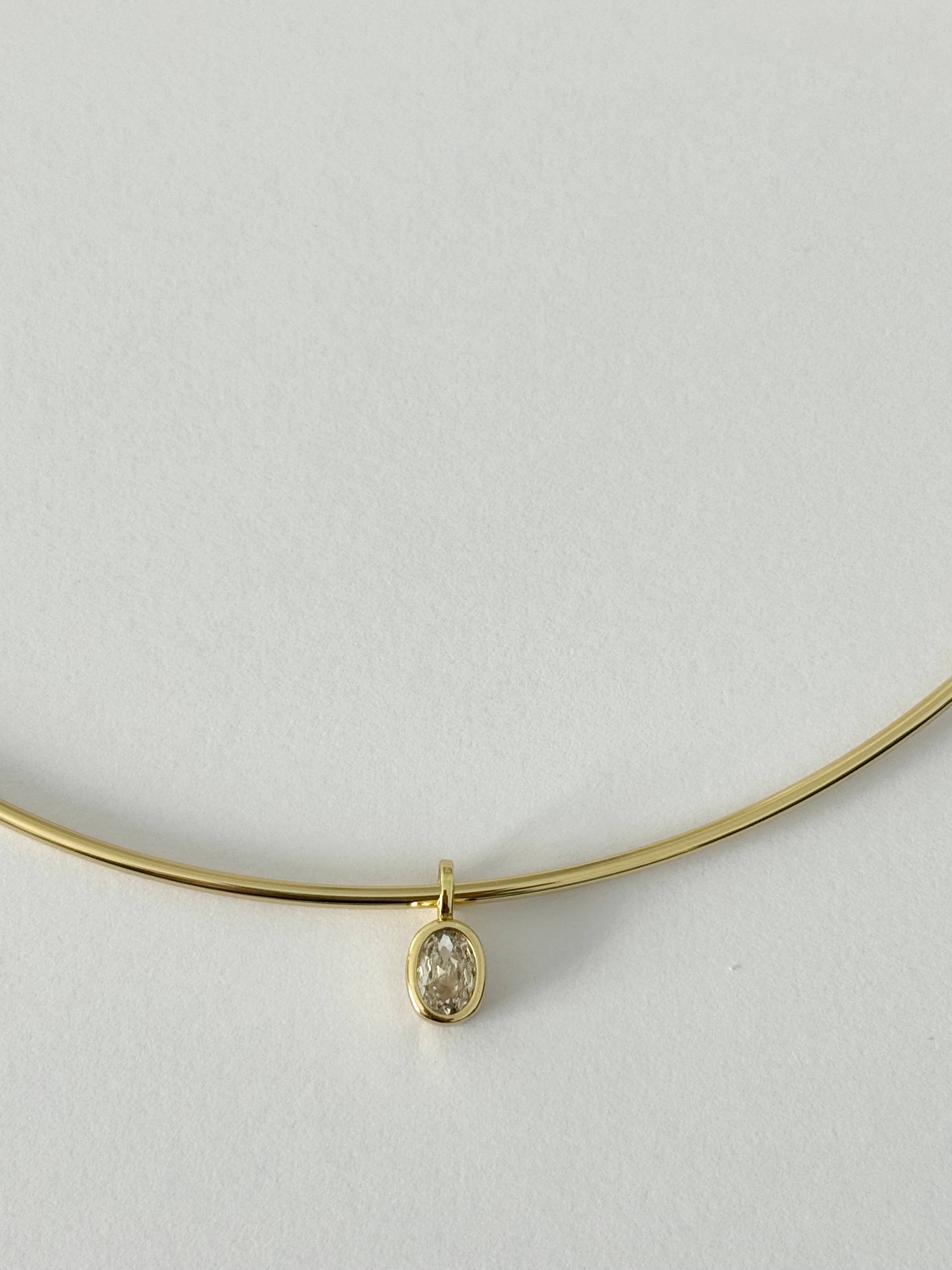 Bezel Charm Choker Necklace 