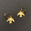 Stone Inlaid Bird Huggie Earrings