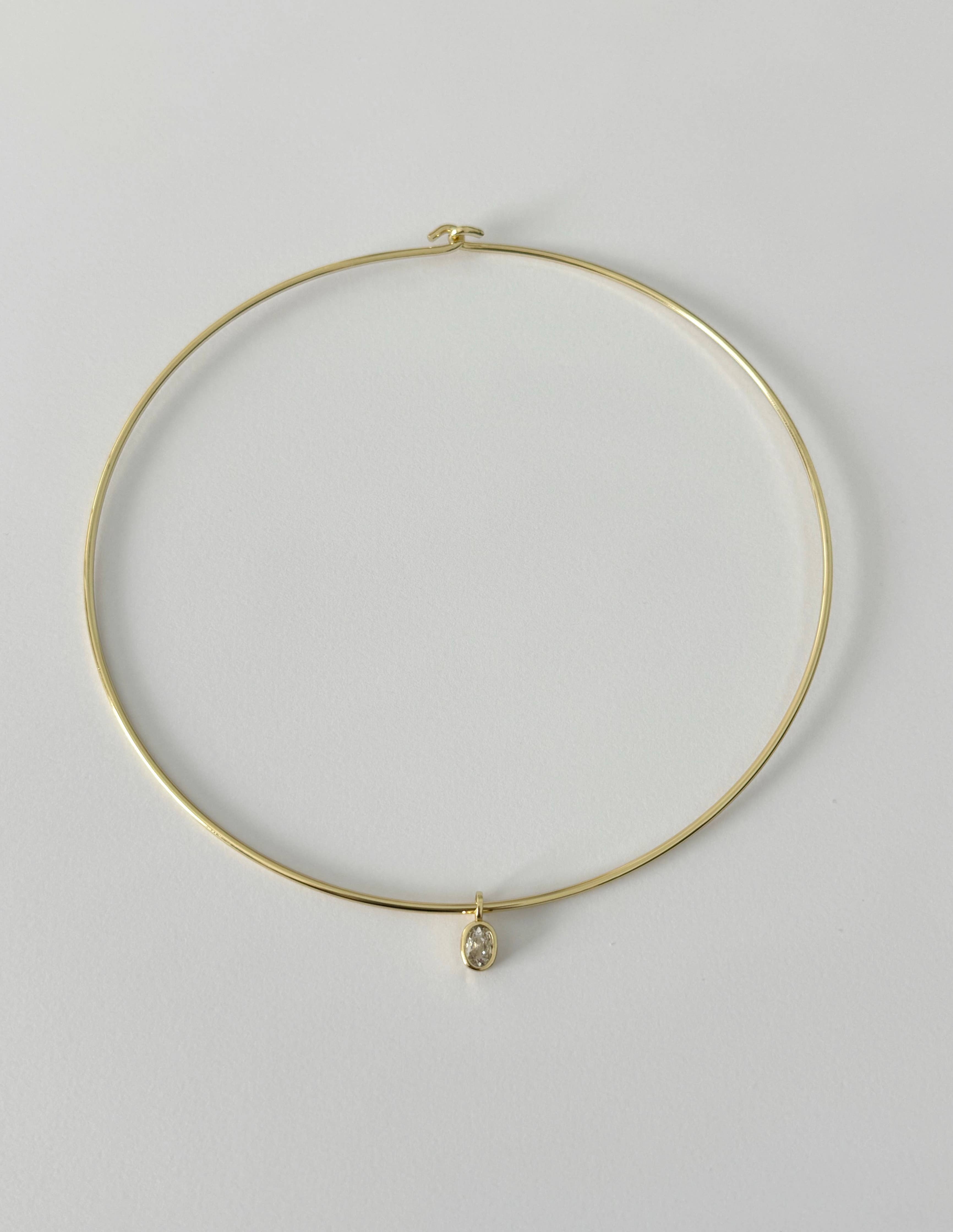 Bezel Charm Choker Necklace 