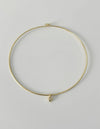 Bezel Charm Choker Necklace 