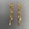 Zircon Inlaid Chain Fringe Huggie Earrings