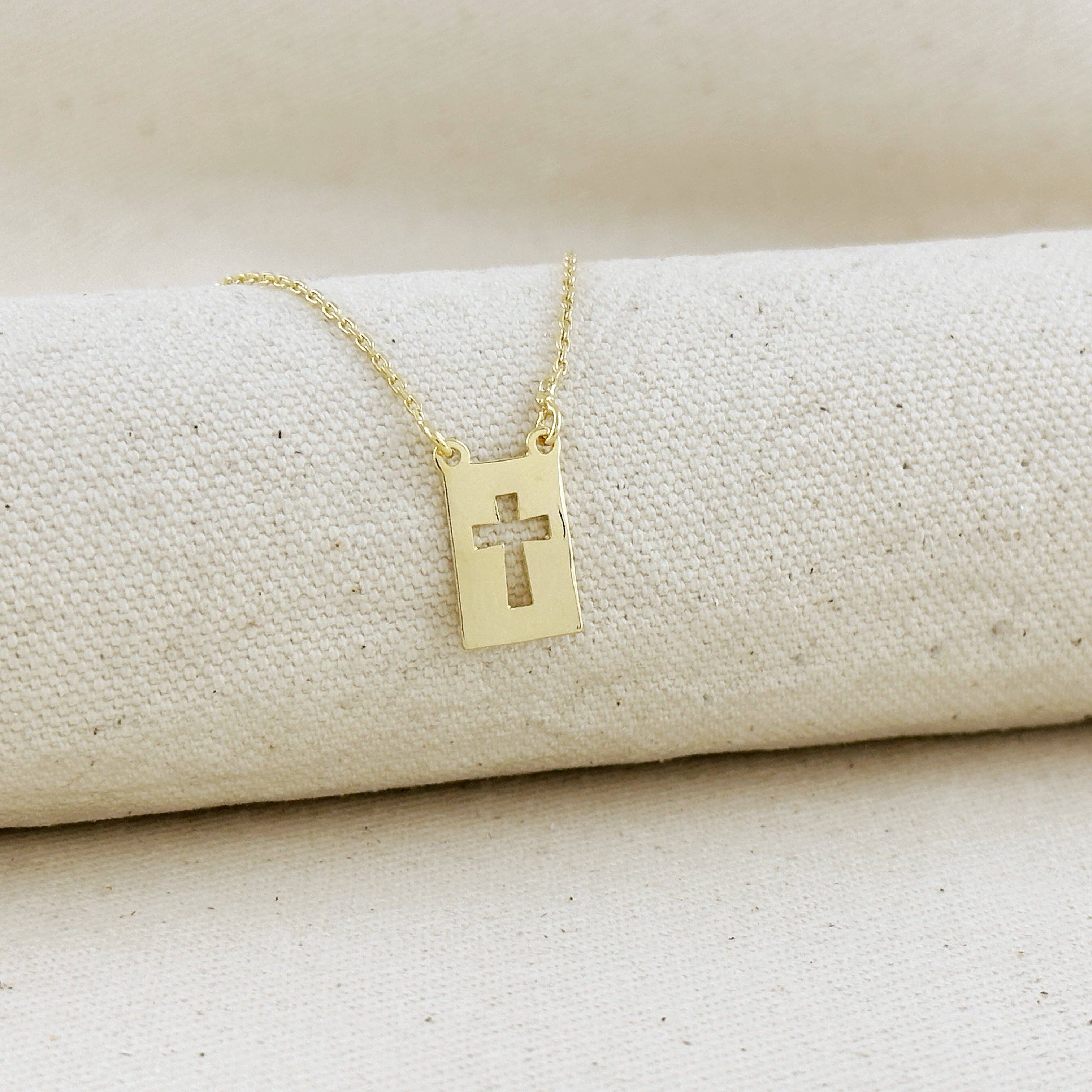 Cross Plate Necklace