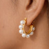 Eloise Pearl Dangle Hoops