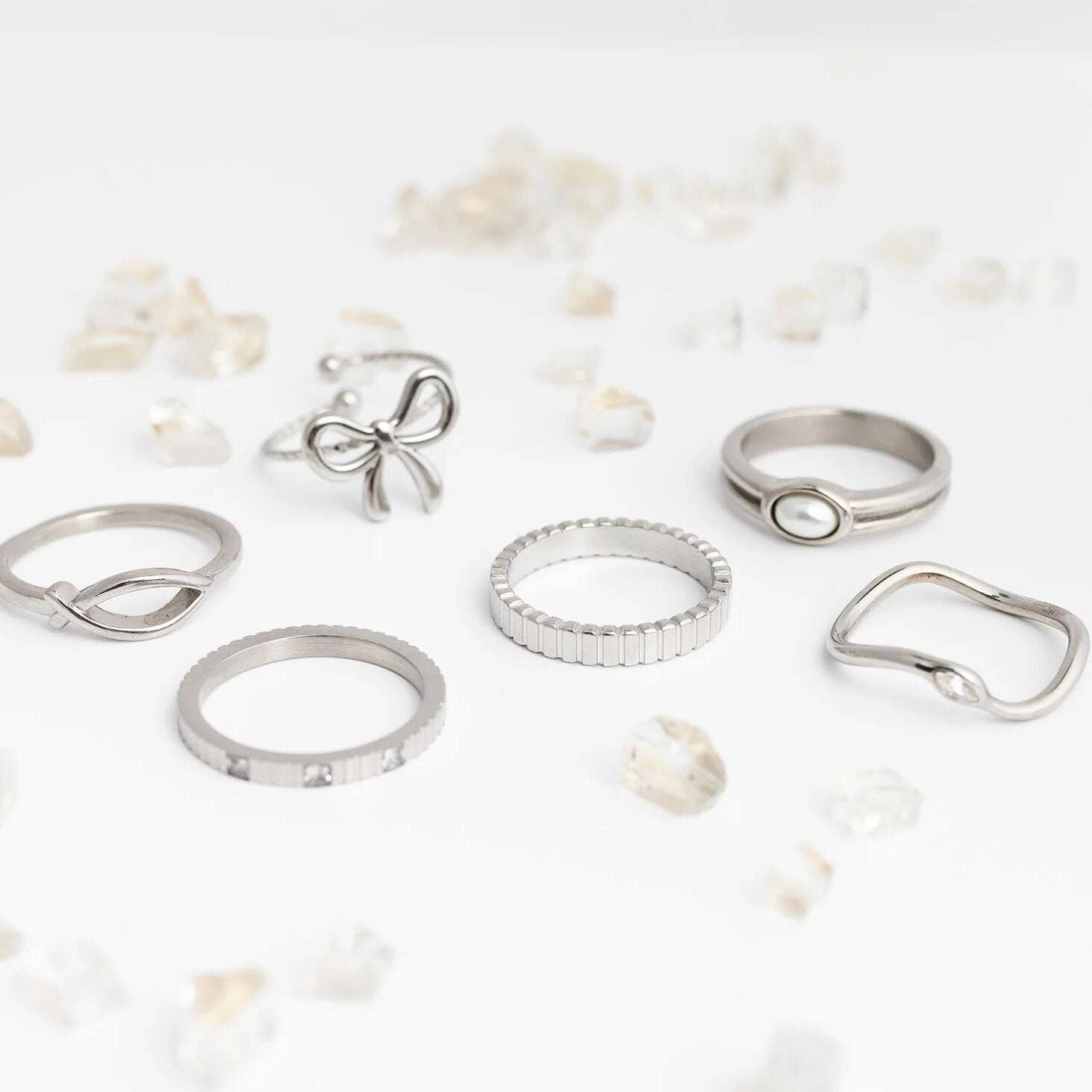 Stone Abstract Stacking Ring