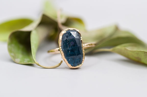 Indigo Kyanite Moss Ring
