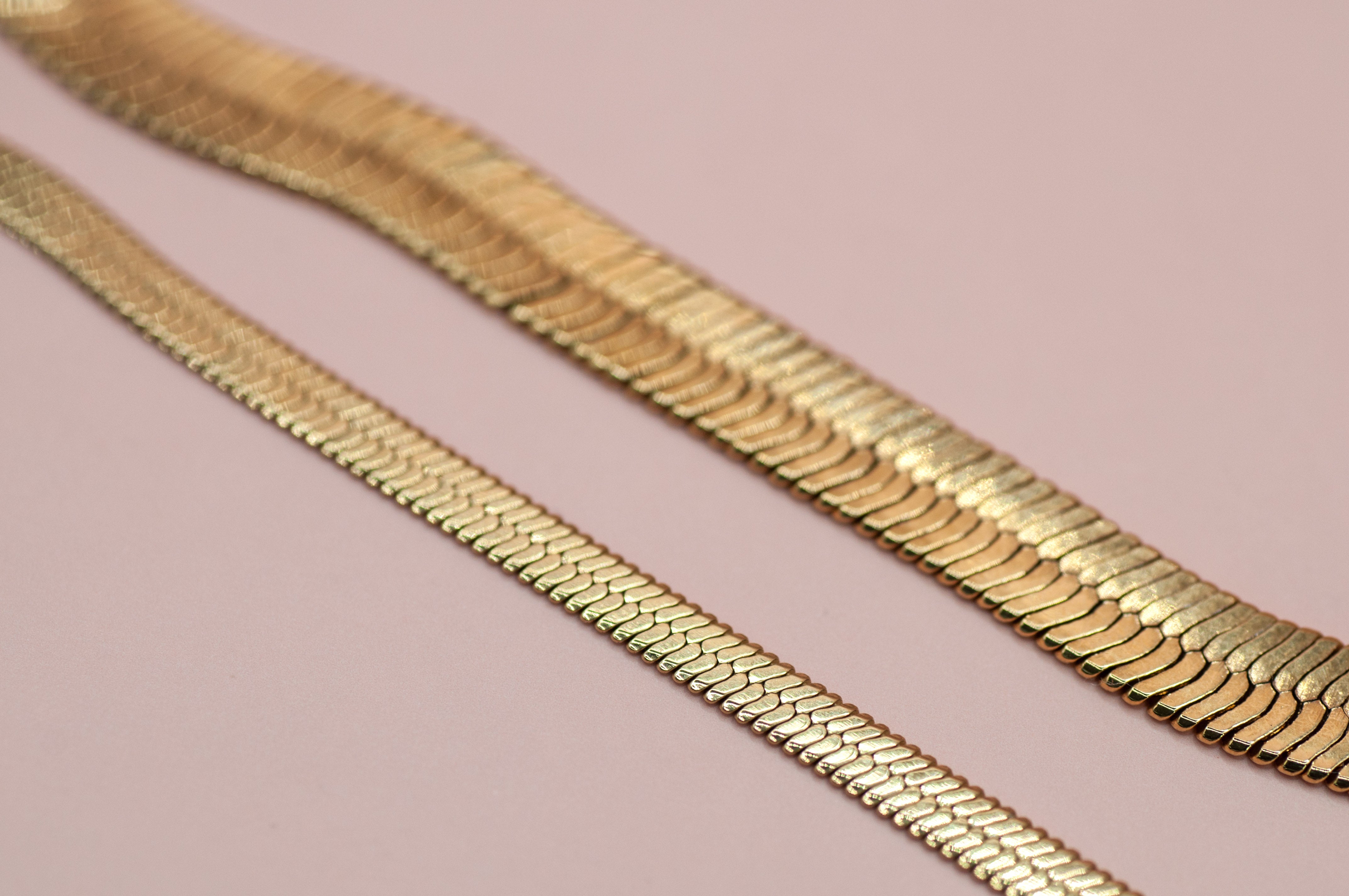 Harper Necklace || Herringbone Snake Chain