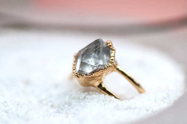 Double Bandit || Diamond Quartz Ring