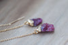 Raw Ruby Threader Earring || July