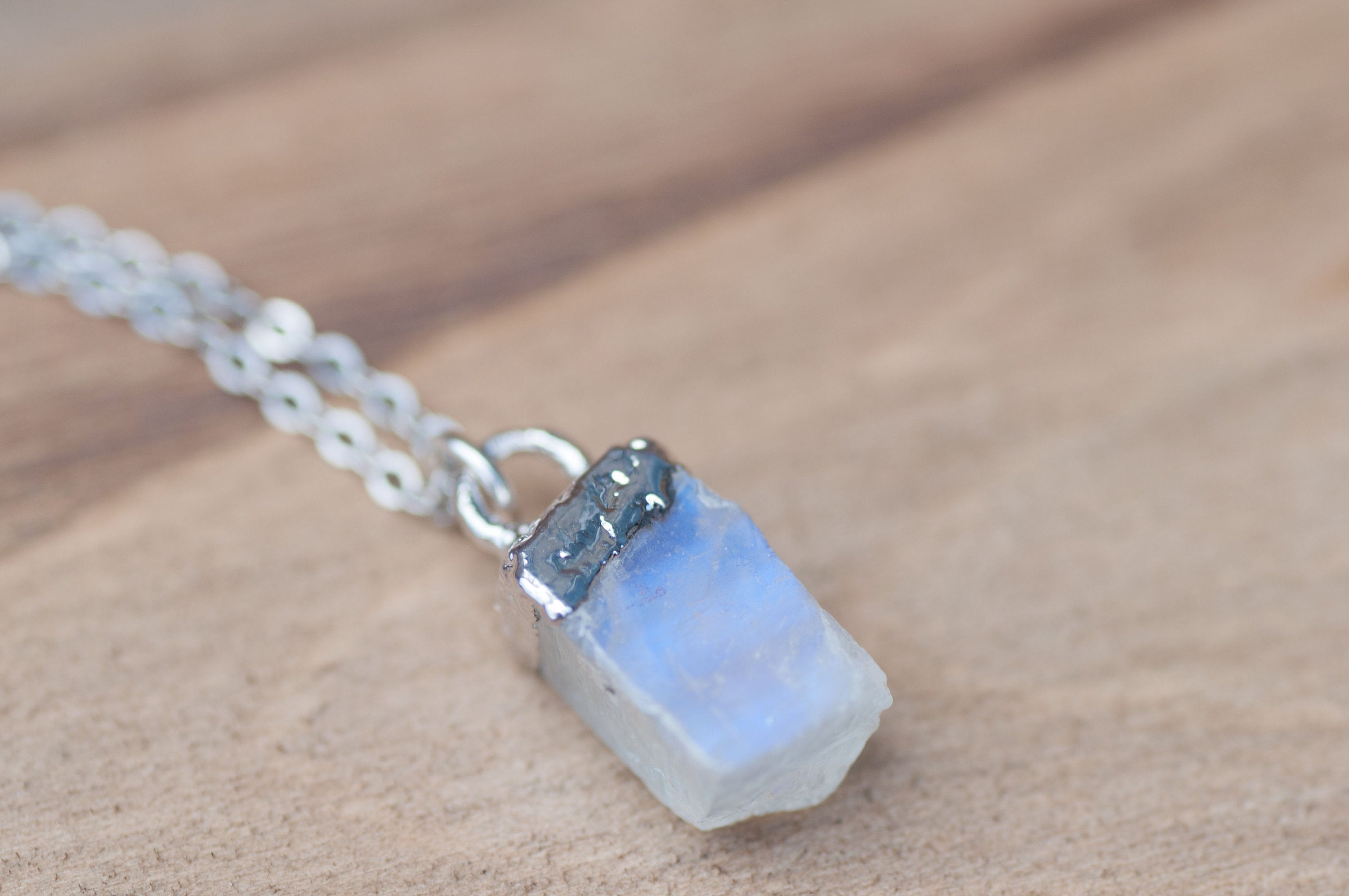 Chunky Rainbow Moonstone Necklace