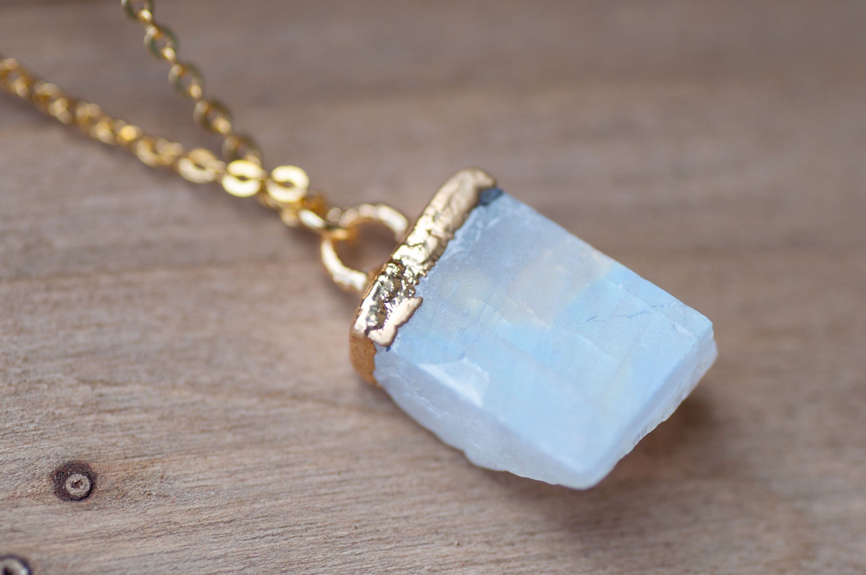 Chunky Rainbow Moonstone Necklace