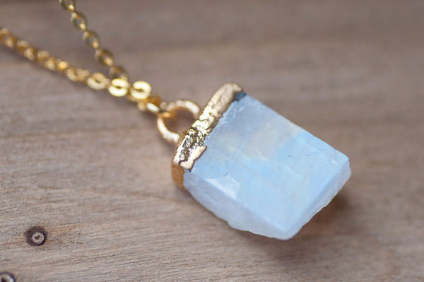 Chunky Rainbow Moonstone Necklace