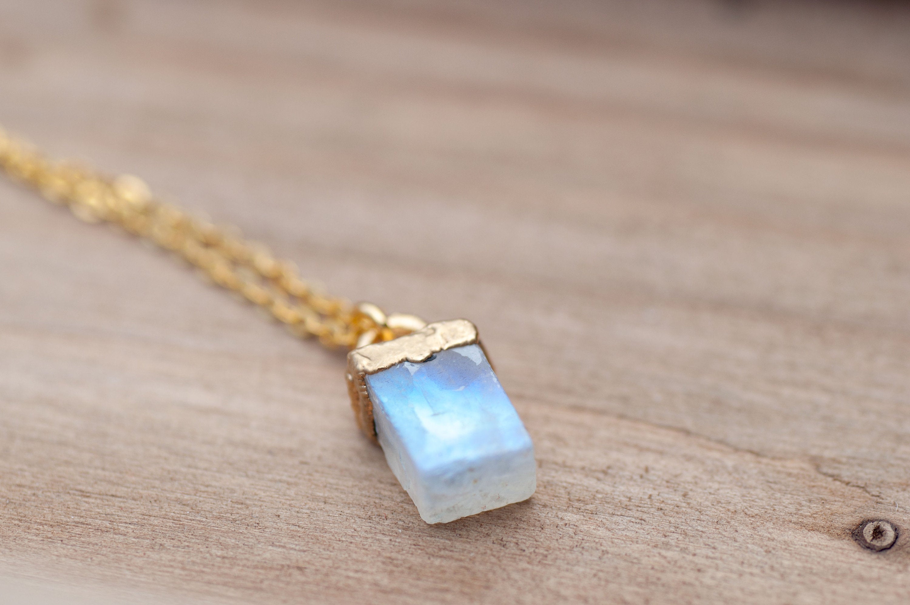 Chunky Rainbow Moonstone Necklace